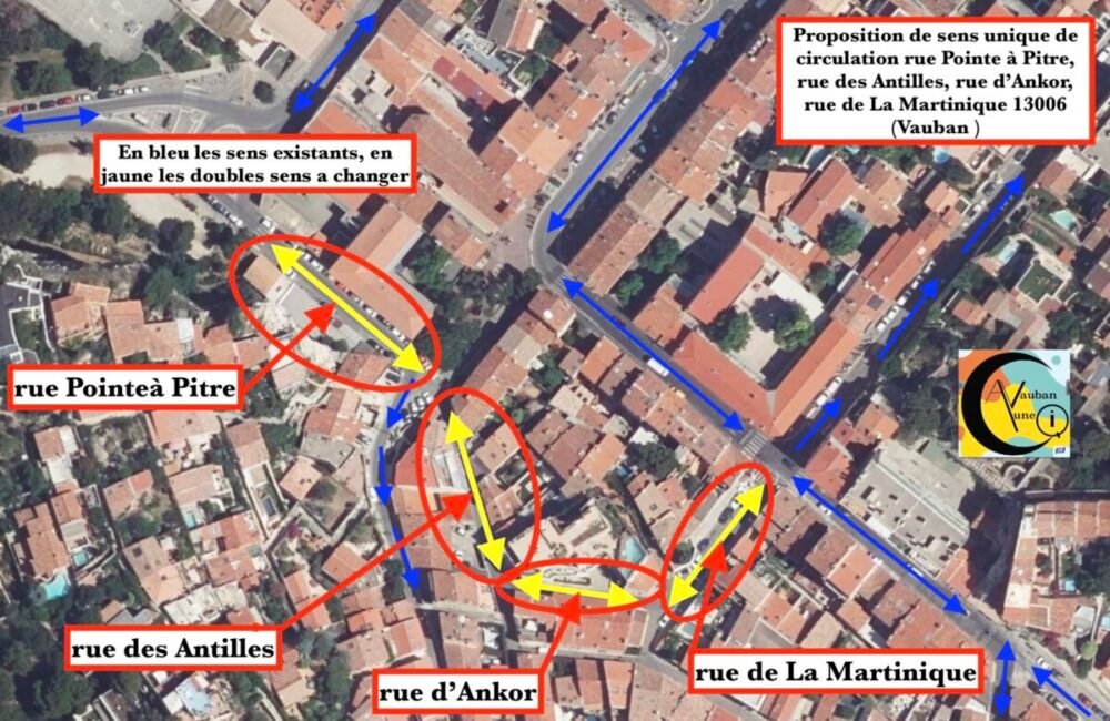Proposition de changement de sens de ciirculation au quartier vauban 13006